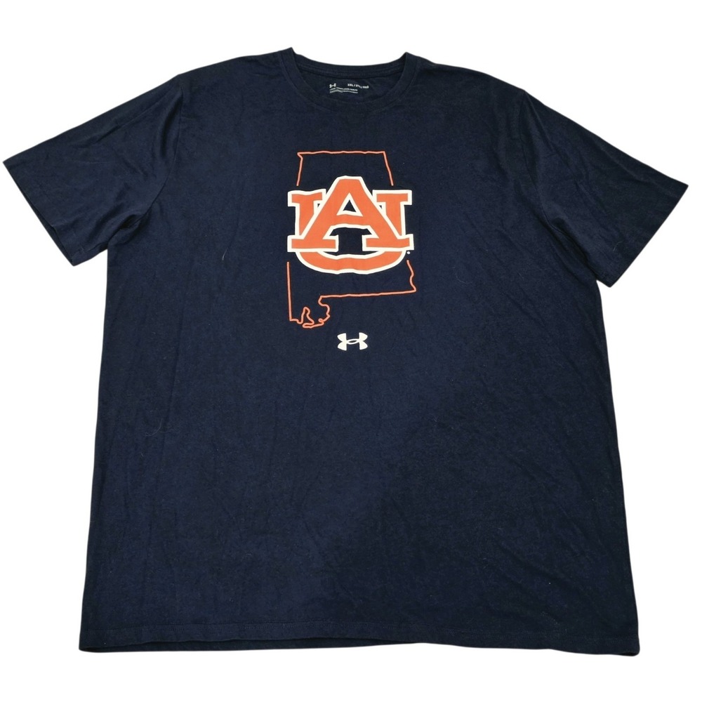 Under Armour Auburn Tigers T-Shirt Men's 2XL Navy AU Alabama NCAA Football